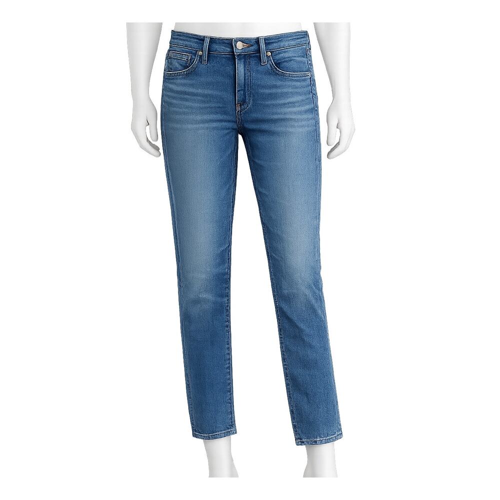 Goldsign High Rise Straight Leg Cropped Jeans Blue Denim - 28" Waist/25" inseam